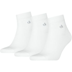 Calvin Klein - Quartersokken Heren - 3 paar CK Sokken - Wit - Maat 39/42