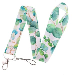 Keycords - stevig keycord pastel leafs - lanyard - sleutelhanger - sleutelkoord - bladeren