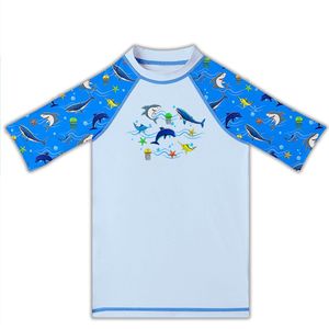 Slipstop UV Shirt Olympos - lichtblauw met vissen
