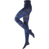 Burlington - Elegant Essence - Gedessineerd Katoen Panty - Blauw