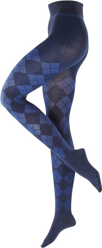 Burlington - Elegant Essence - Gedessineerd Katoen Panty - Blauw