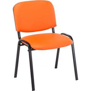 In And OutdoorMatch Bezoekersstoel Henriette - Stoel oranje - Met rugleuning - Vergaderstoel - Zithoogte 45cm