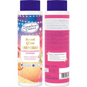 Dresdner Essenz Sunset Glow Verzorgende Badschuim met Zomerse geuren | 1x 500 ml | Verzorgende Crème Badschuim met Jasmijn - Mandarijn en Amandelbloesem
