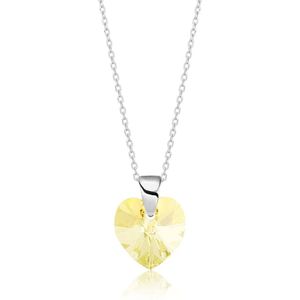 Montebello Ketting Amy HZ86 - 925 Zilver Gerhod.- Swarovski® Hart - Ø10mm - 45cm