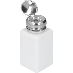 200ML Pers Type Solvent ESD Veilige Antistatische Vierkante Fles - Roestvrijstalen Deksel - Wit .