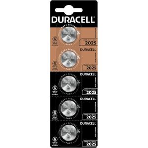 5-Pack DURACELL CR2025 3V Lithium knoopcelbatterij