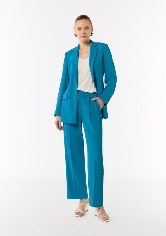 comma - Broek - Wijde Pijpen - Chic - Basisgarderobe