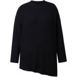MIAMODA MIAMODA - Dames - Trui casual pasvorm asymmetrische zoom - Zwart - Maat 42+