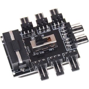 Pc Ide Molex 1 Tot 8 Way Splitter 3-Pin Cooling Fan Hub Power Socket Adapter