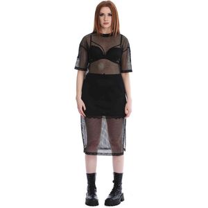 Banned - Wanda Fishnet Lange jurk - S - Zwart