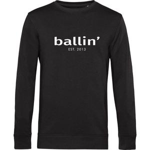 Heren Sweaters met Ballin Est. 2013 Basic Sweater Print - Zwart - Maat S