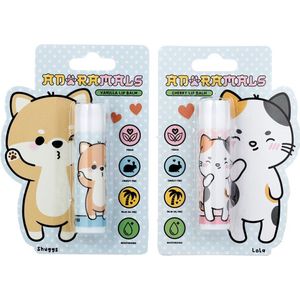 2 x Kat & Shiba Inu Adoramals Lippenbalsems Stick - Kersen & Vanille 6,5cm