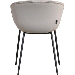 Bronx71® Scandinavische eetkamerstoel Ole grijs gerecyclede stof - Eetkamerstoelen set van 4