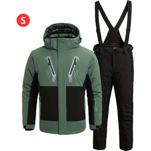 Skipak - SkiBroek - Skijas - Ski Suit - Wintersport - Heren - 2-Delig - Groen - Winter - Maat S