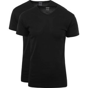 Alan Red - Vancouver T-shirt V-Hals Zwart 2-Pack - Heren - Maat M - Slim-fit