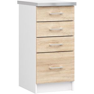 Keukenkast modulaire LIMA S40 met Verkblad / Onderkast met 4 Lades / AKORD Furniture Factory / 40 x 82 x 44,5 cm