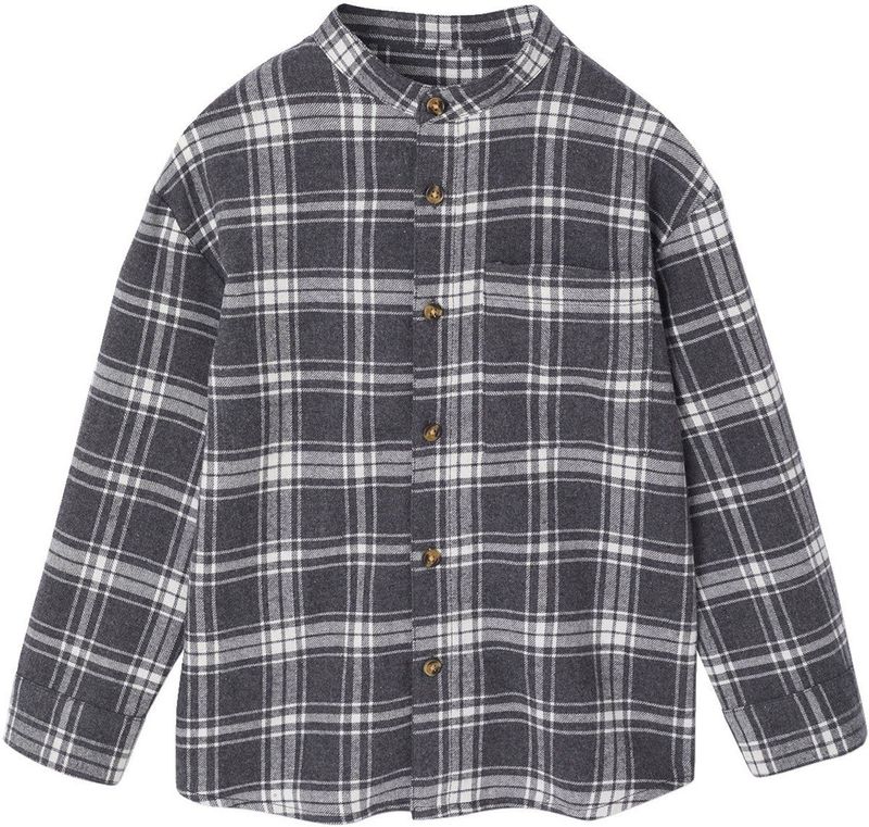 Geruit Hemd - Grijs - Flanel - Lange Mouwen - Voor Jongens