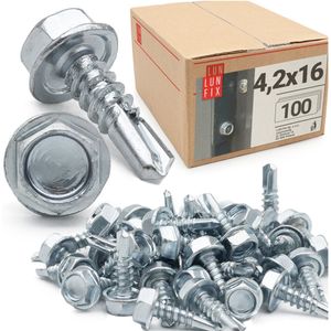 LUN FIX - DIN7504K schroef zelftappend 4.2x16 ZN - bevestigen van materialen - 100 stuks
