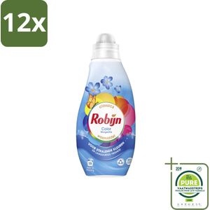 Robijn - Klein & Krachtig Classics Color Morgenfris - Vloeibaar Wasmiddel - 19 Wasbeurten - Voordeelverpakking - 12 stuks - Wasmiddel - Kleurwas