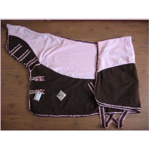 Rider Pro fleece halsdeken -  bruin/roze  - maat 195