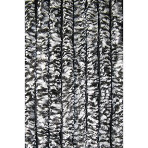 Cortenda kattenstaart vliegengordijn - zwart/wit gemeleerd - 100 x 230 cm