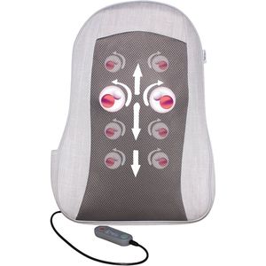 KHYR® - Nieuw Shiatsu Motion Mode Massagekussen - Rugmassage Apparaat - Op- en neer en Roterende Massagekoppen - Draadloos met Warmte functie - Massage kussen - Warmtekussen - Shiatsu massage Electrisch - Electrische Massage Apparaat voor rug