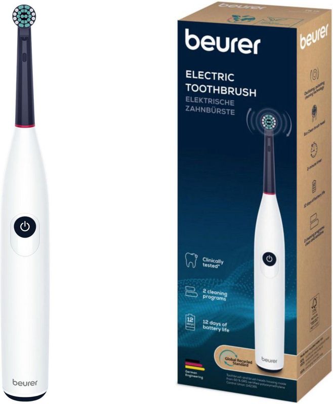 Beurer - TB 15 - Elektrische Tandenborstel - Green Planet - Oscillerend & Pulserend - 2 Poetsstanden - Inclusief Eco Clean Opzetborstel & USB-C Kabel