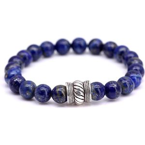 FortunaBeads – Bali Lapis Lazuli – Kralen Armband Heren – Blauw – 20cm