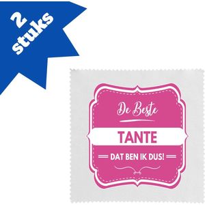 Akyol - de beste tante brillendoekjes - Tante - een tante - verjaardagscadeau - verjaardag - cadeau voor tante - cadeau - kado - geschenk - gift - tante artikelen - 17,8 bij 17,8 cm - 2 stuks