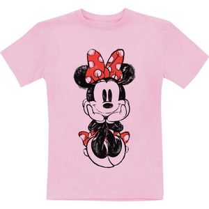 Mickey Mouse Kids - Sitting Minnie Sketch T-shirt - roze - 104