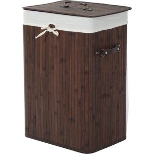 Bamboe wasmand 72 L - Luxe wasmand - Wassorteerder - Donkerbruin - L40 x B30 x H60 cm