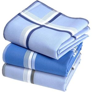 Premium katoenen zakdoeken voor heren, 45 cm x 45 cm, set van 3