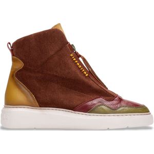 Hispanitas - Enkellaarsjes - Bruin - Leren Pantoffels - Met Ritssluiting