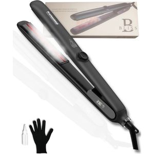 BBliss SteamStraight Pro – Professionele Stoomstijltang 230 °C – Infrarood - LCD Scherm - 360° snoer - Zwart