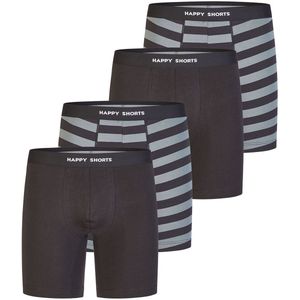 Happy Shorts - Long Boxershorts - Marine - 4er-Pack