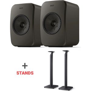 Combi Deal LSX II LT+ S1 Floor Stands + C-Link interspeakerkabel 8 M - Zwart