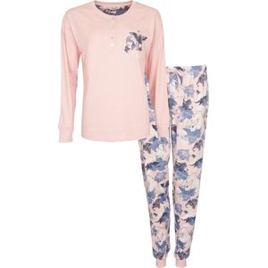 Tenderness Dames Pyjama - Polo Sluiting - Licht Roze - Maat XXL