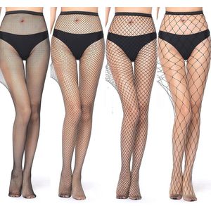 Zwarte Visnet Panty voor Vrouwen – Plus Size, Comfortabel en Duurzaam