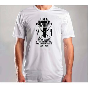 I'm a Barber i was Born - T Shirt - Barber - BarberLife - Dad - Barbershop - Kapster - Kappertijd - KapperLeven - Kapperszaak