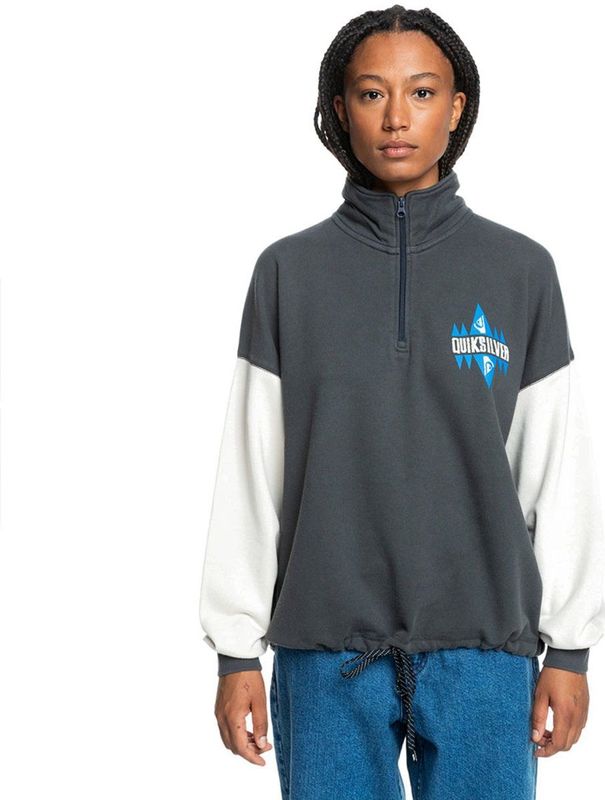Quiksilver Uni Sweatshirt Met Halve Rits Grijs M Vrouw