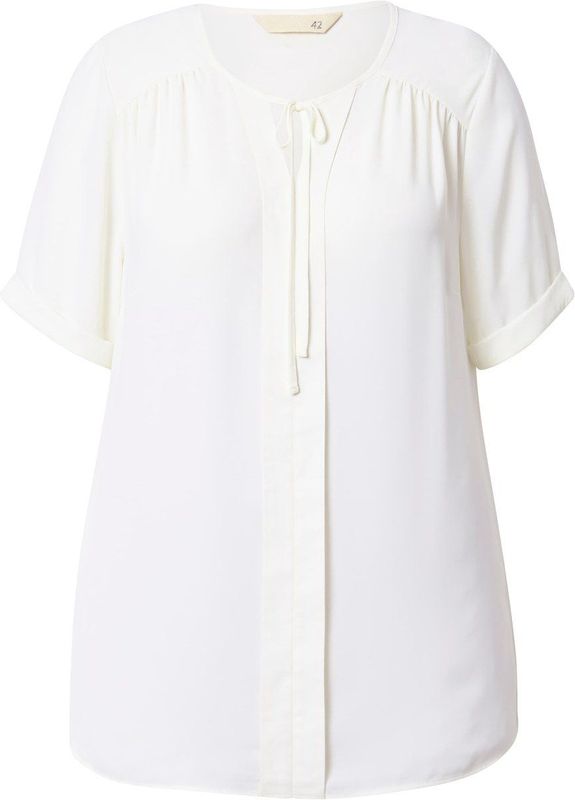 MIAMODA MIAMODA - Dames - Blouse A-lijn crêpe wijde halflange mouwen - Off-white - Maat 42