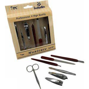 Manicure Set 7 delig voor verzorging van handen en voeten | Manicureset bevat o.a. nagelschaartje en nagelknipper