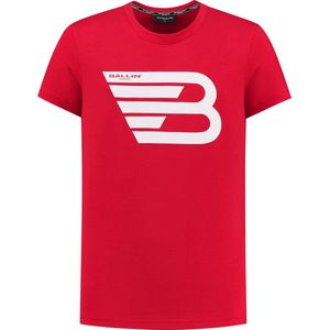 Ballin Amsterdam - Jongens Slim fit T-shirts Crewneck SS - Red - Maat 12