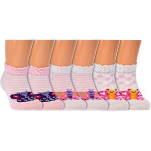 Baby sokken | Thema: Vlinder | Kleur: Wit | Maat: One Size | 6 paar