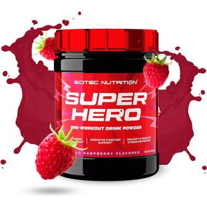Scitec Nutrition® - Superhero Pre-Workout (285 gram - Wild Raspberry) - Framboos - 30 doseringen - pre workout met extra caffeine - poeder