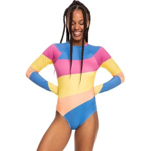 Roxy - UV Badpak voor dames - Pop Surf met lage rug - Longsleeve - Regatta blauw - maat XL (42)