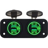 ProRide - PUSB1QC-G - USB Autolader - Groen - 12V - 4 Poorten met Schakelaar