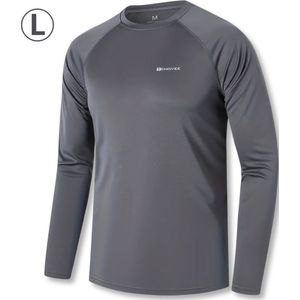 Livano Rash Guard - Surf Shirt - Zwemkleding - UV Beschermende Kleding - Voor Zwemmen - Surfen - Duiken - Donkergrijs - Maat S