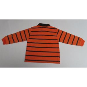 Polo met lange mouw - Jongens - Gestreept - Oranje /bruin - 9 maand 74