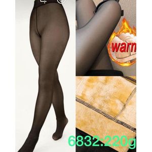 Fleece panty - Legging - Winter -beige - Maat 36 t/m 40 - Winter panty tegen de kou